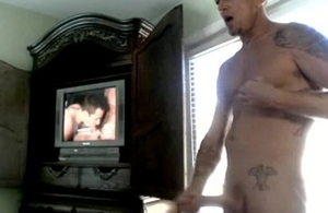 str8 confessor watching porno at hand get under one's hotel room-