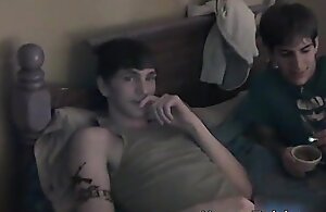 Straight legal age teenager about a gay Threesome gay sex