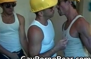 Three gay workmen have free years homosexual guys