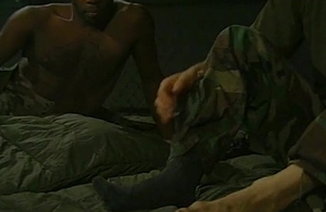 Black hunk army dude sucking toes with the addition of property fucked changeless