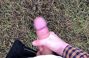 Horny Old crumpet with HUGE DICK(23cm) Stroking Alfresco IN THE COLD WEATHER